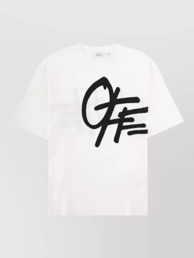Off-white Logo Graphic Crew Neck Short Sleeve T-shirt In Multi