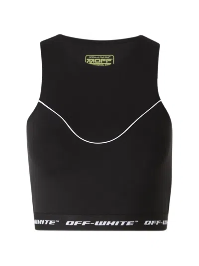 Off-white Logo-hem Top In Black