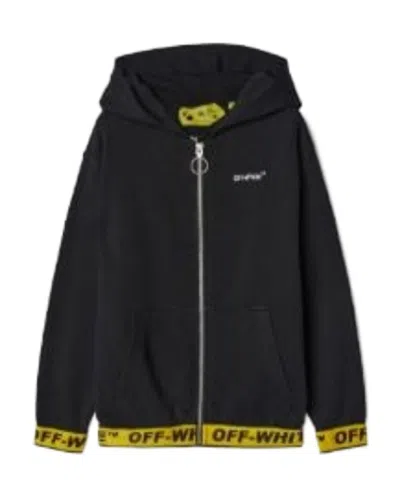 Off-white Logo Hooded Jacket In Black