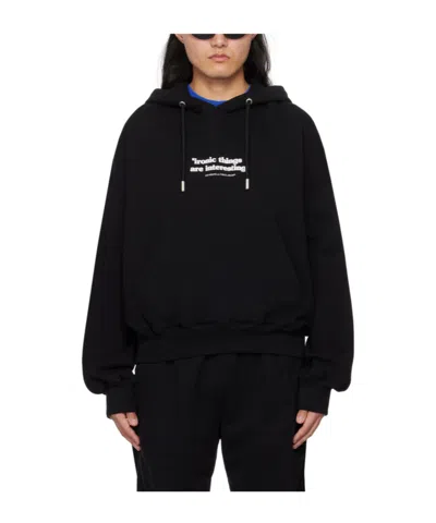 Off-white Logo Hooded Sweater In Black