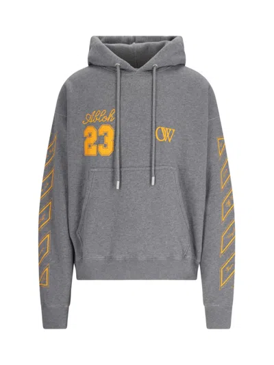 Off-white Logo Hoodie In Gray