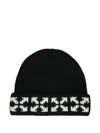Off-white Logo-intarsia Beanie In Black