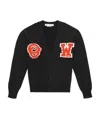 Off-white Black Cardigan With Logo In Black