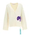 Off-white Logo-intarsia Knit Cardigan In White