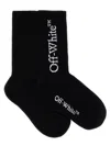 Off-white Big Logo Cotton Blend Mid Length Socks In Black White