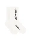 Off-white White Big Logo Bookish Mid Calf Socks In White Black