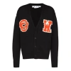 Off-white Black Cardigan With Logo In Black