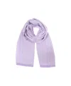 Off-white Logo-intarsia Virgin-wool Scarf In Purple