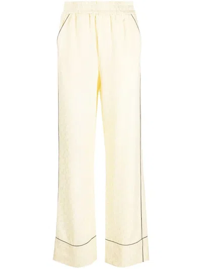 Off-white Logo-patch Elasticated-waist Trousers In Gelb