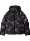 Off-white Logo-jacquard Puffer Jacket In Black