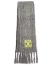 Off-white Grey/yellow Mohair Scarf In Grey