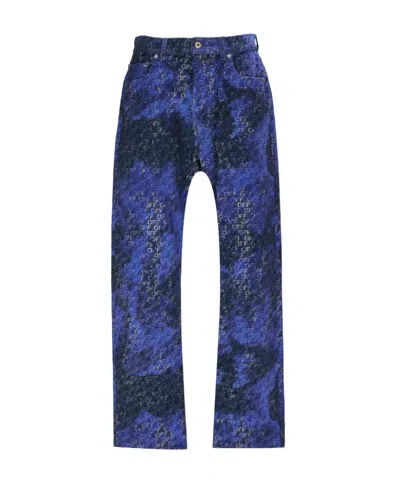 Off-white Logo-jacquard Straight Jeans In White