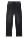 Off-white Straight Trousers With Five-pocket And Loops In Black