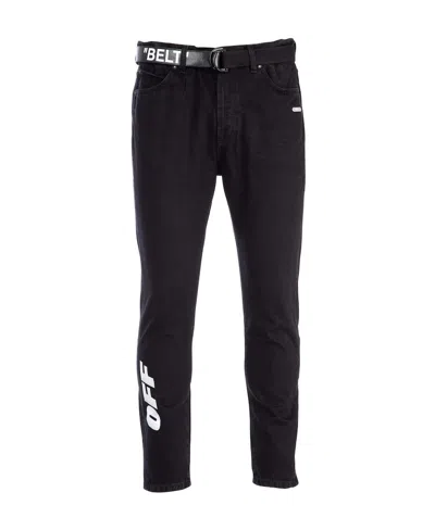 Off-white Logo Jeans In Black