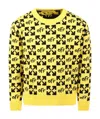 Off-white Yellow Sweat For Boy With Black Logo In Yellow