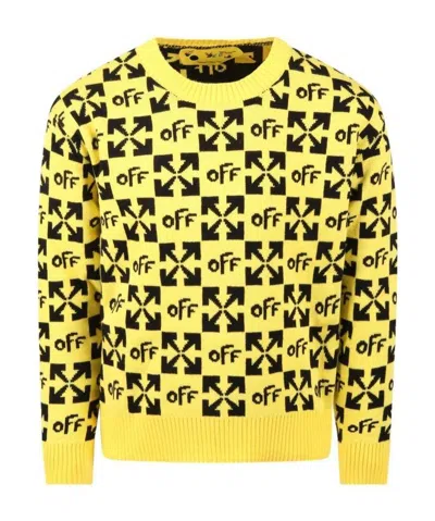 OFF-WHITE MONOGRAM-INTARSIA COTTON JUMPER