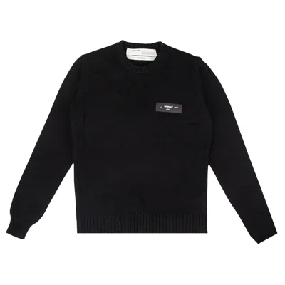 Pre-owned Off-white Logo Knit Round Neck Sweater 'black' | Men's Size M