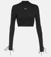 Off-white Laced Up Turtleneck Top In Black