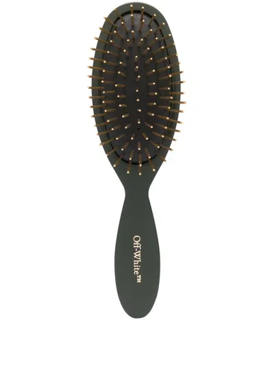 Off-white Logo-lettering Comb In Green