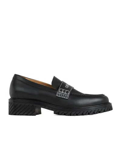 Off-white Logo Loafers In Black