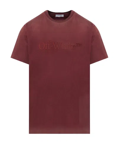 Off-white Logo Logo Short-sleeved T-shirt In Red