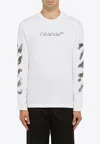 Off-white Off White™ White Long Sleeved T Shirt In Black