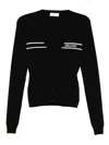 Off-white Logo Long-sleeves Cardigans In Black