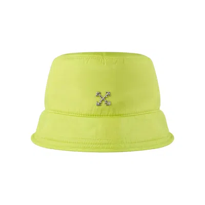 Pre-owned Off-white Logo Metal Arrow Bucket Hat 'yellow Fluo' | Men's Size Onesize