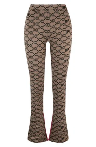 Off-white Logo Monogram Split Hem Leggings In Multi