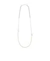 Off-white Arrow-charm Faux-pearl Necklace In Silver