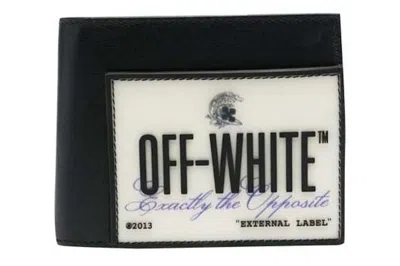 Pre-owned Off-white Logo Patch Bifold Wallet Black/white