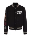 Off-white Off White™ Black Wool Blend Bomber Jacket In Black