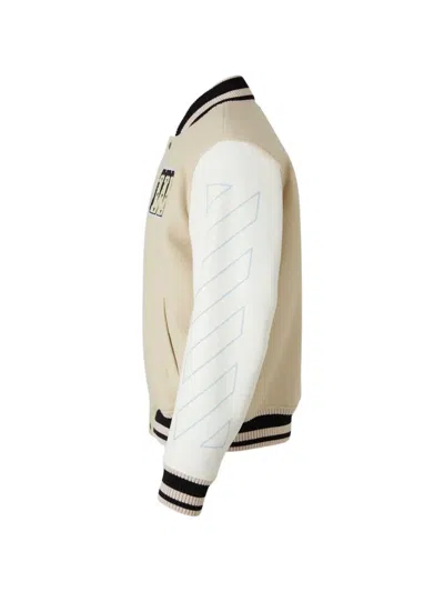 Off-white Logo-patch Bomber Jacket In Neutral