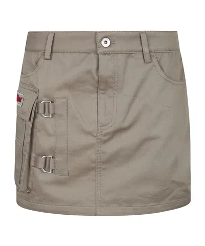 Off-white Belt Loop Midi Skirt In Gray