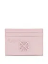 Off-white Rectangular Card Holder In Pink