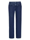 Off-white Logo Patch Straight Leg Jeans In Blue