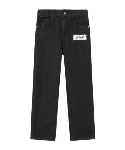 Off-white Logo-patch Jeans In Black
