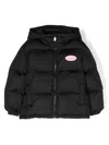 Off-white Logo-patch Padded Jacket In Black