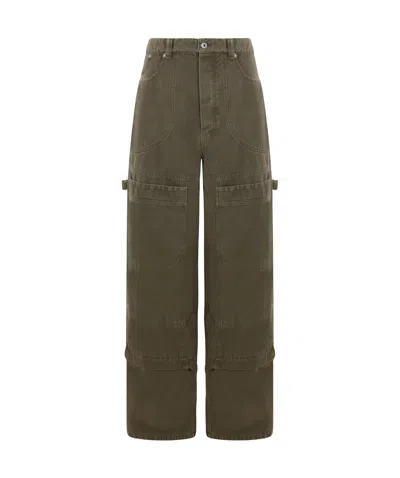 Off-white Logo Patch Straight-leg Jeans In Brown