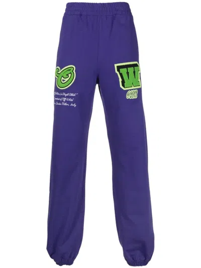 Off-white Logo-patch Track Pants In Purple