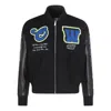 Off-white Varsity-style Bomber Jacket With Leather Sleeves In Black