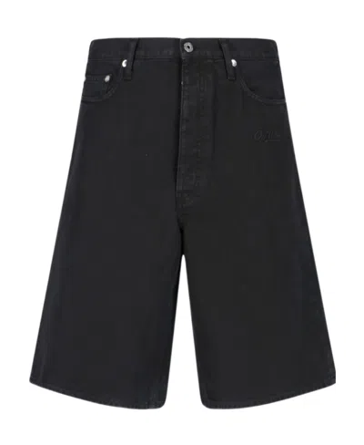 Off-white Denim Shorts In Black