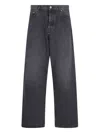 Off-white Logo Patch Wide Leg Jeans In Black