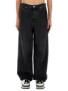 OFF-WHITE OFF-WHITE LOGO PATCH WIDE LEG JEANS
