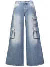 Off-white Wide-leg Faded Cargo Jeans In Bleach