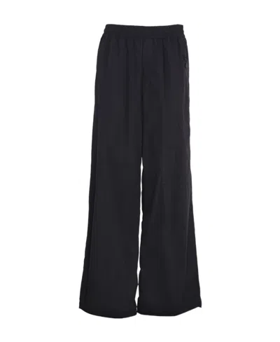 Off-white Logo Patch Wide-leg Trousers In Black