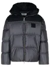 Off-white Grey Polyester Down Jacket In Grigio