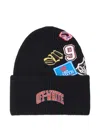 Off-white Logo Patches Ribbed Beanie In Black