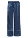 Off-white Jacquard Satin Pajama Pants In Blue