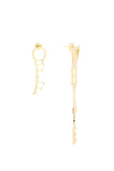 Off-white Logo Pendant Earrings In Gold No Color (gold)
